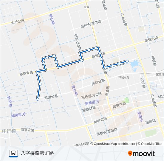 公交南桥16路的线路图