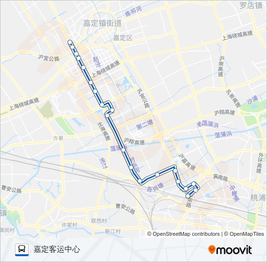 嘉定52路 Bus Line Map