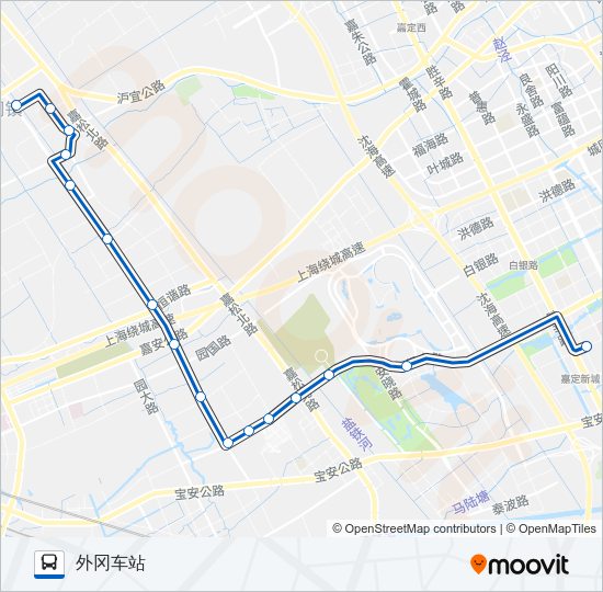 公交嘉定53路的线路图