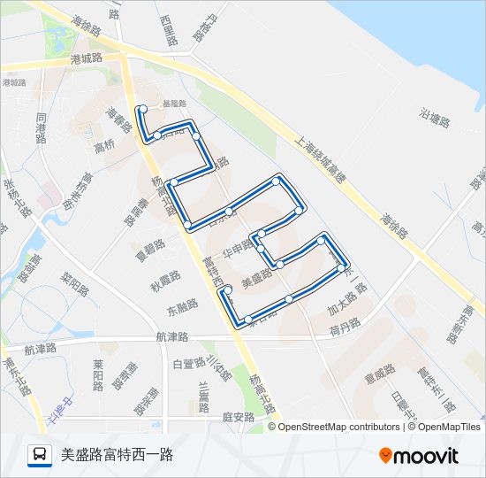 外高桥5路 Bus Line Map