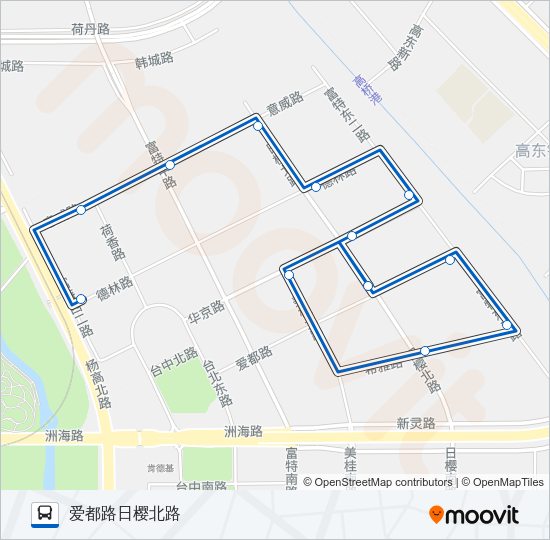 公交外高桥8路的线路图