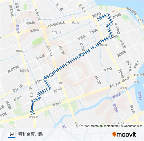 宝山15路 Bus Line Map