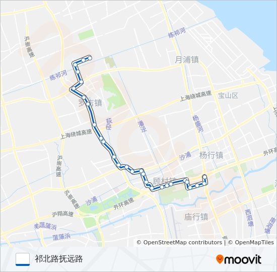 公交宝山16路的线路图