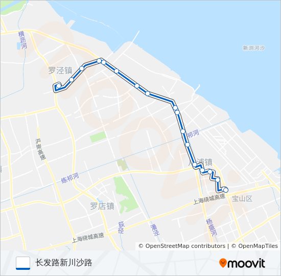 公交宝山18路的线路图