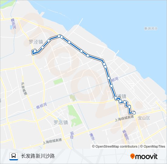 公交宝山18路的线路图