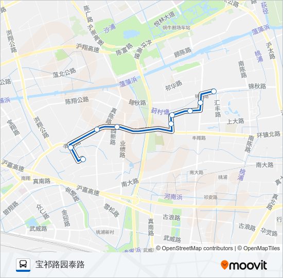 公交宝山85路的线路图