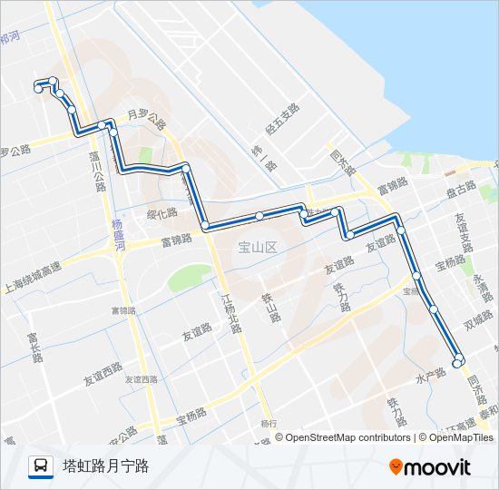 公交宝山87路的线路图