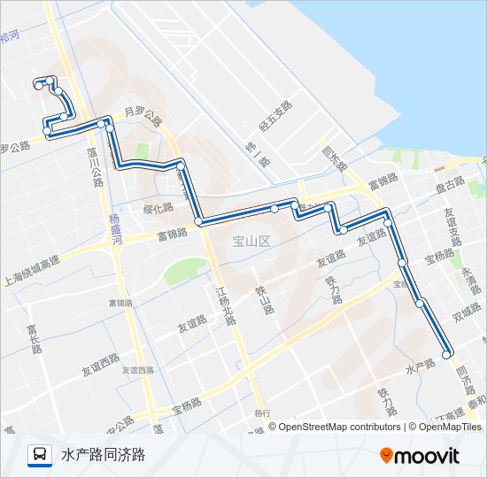 公交宝山87路的线路图