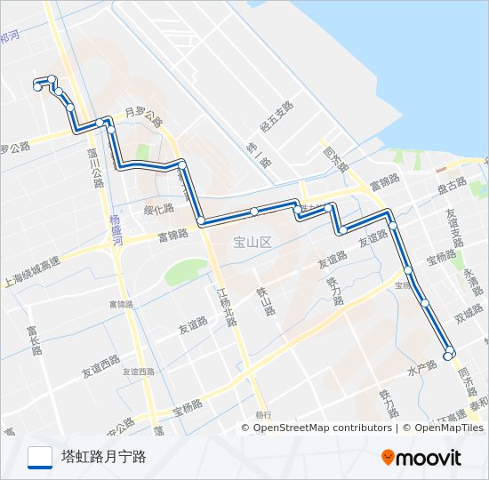 公交宝山87路的线路图