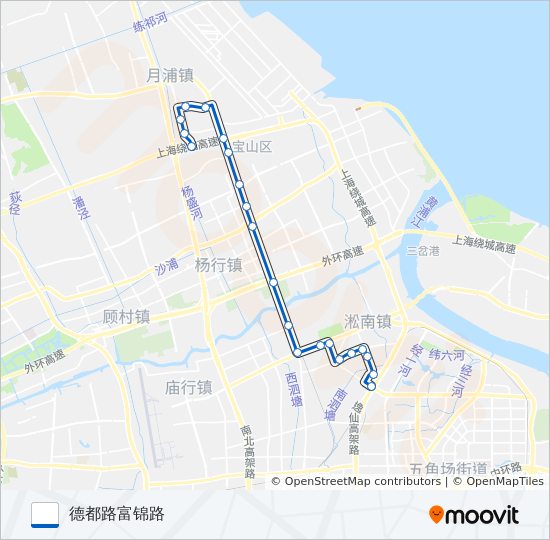 公交宝山88路的线路图