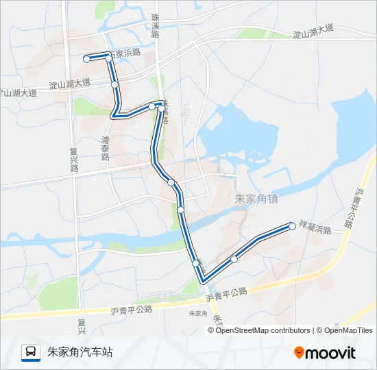 公交朱家角1路的线路图