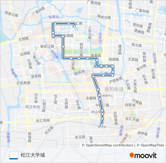 公交松江12路的线路图