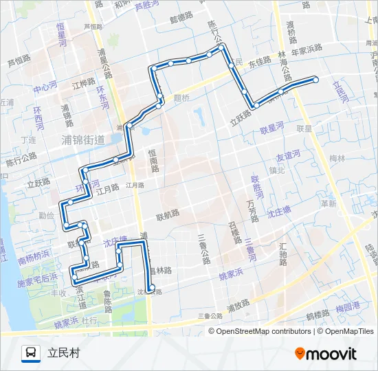 浦江10路 Bus Line Map