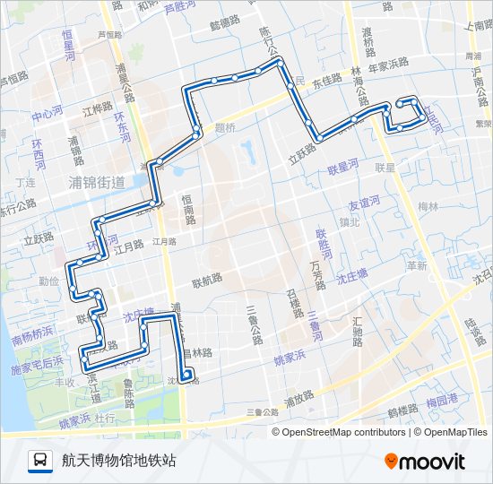 公交浦江10路的线路图