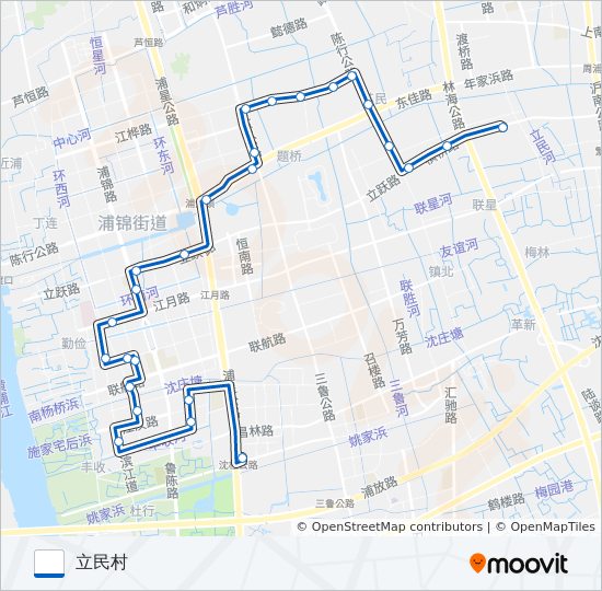 公交浦江10路的线路图