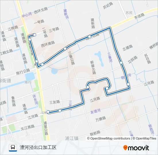 公交浦江12路的线路图