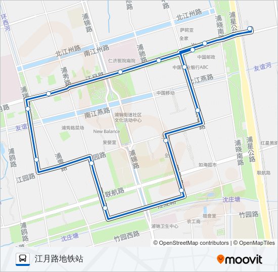 公交浦江17路的线路图