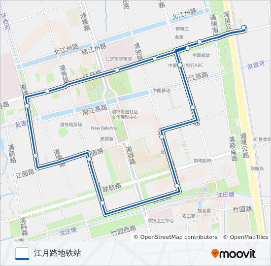 公交浦江17路的线路图