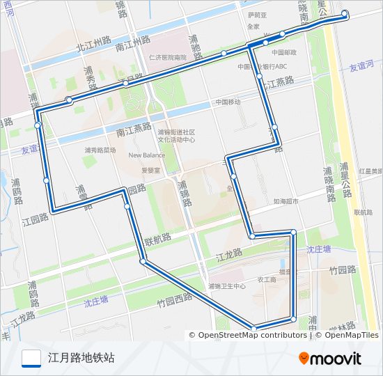 公交浦江18路的线路图
