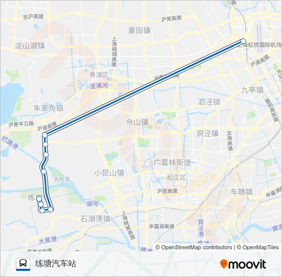 公交虹练定班路的线路图