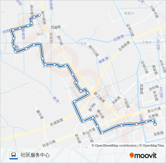金山卫2路 Bus Line Map