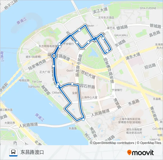 公交金融城1路的线路图