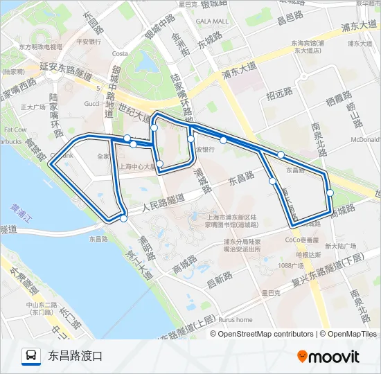 公交金融城2路的线路图