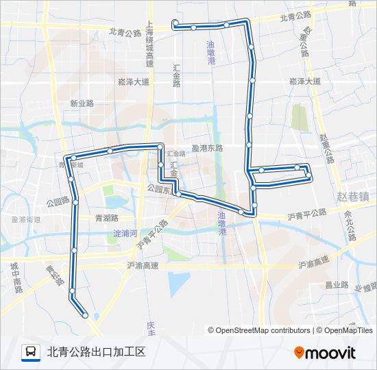 公交青浦12路的线路图