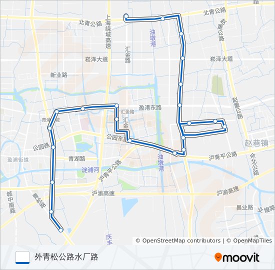公交青浦12路的线路图