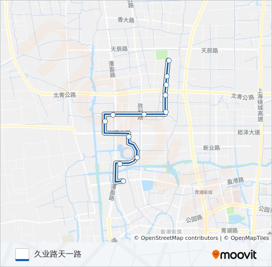 公交青浦13路的线路图