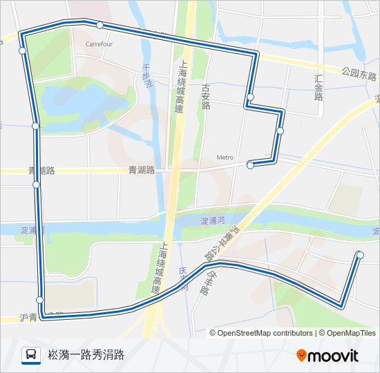 公交青浦14路的线路图