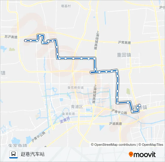 香花桥1路 Bus Line Map