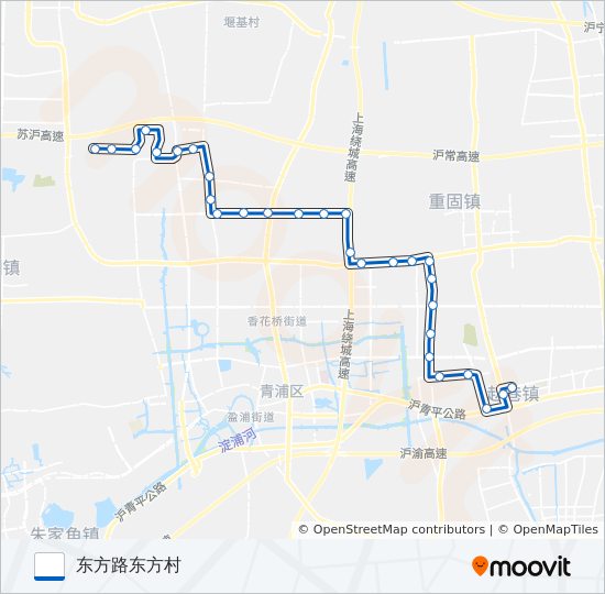 公交香花桥1路的线路图