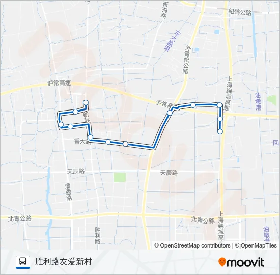 公交香花桥2路的线路图
