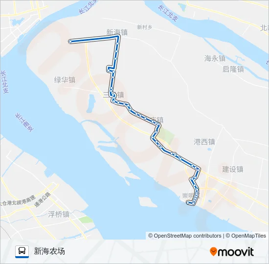 南新专线崇明 Bus Line Map