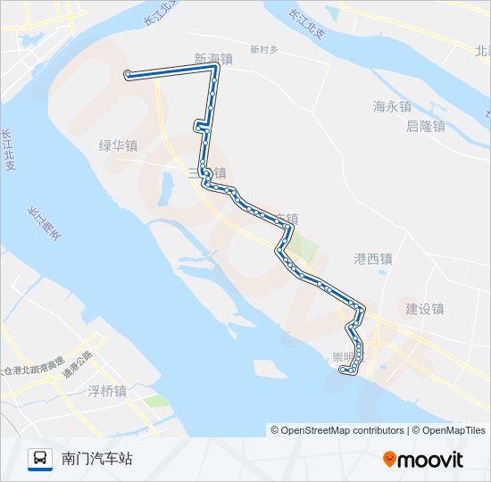 公交南新专崇明路的线路图