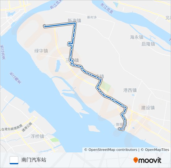 南新专线崇明 bus Line Map