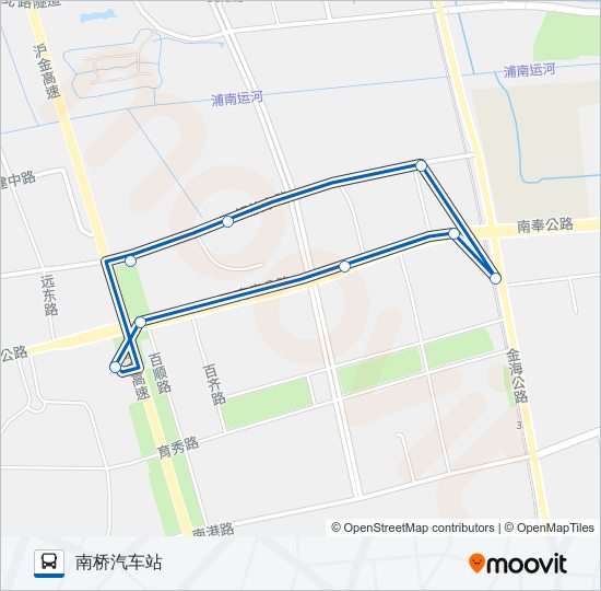 公交南桥5区间路的线路图