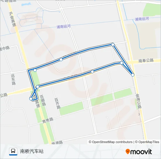 南桥5路区间 Bus Line Map