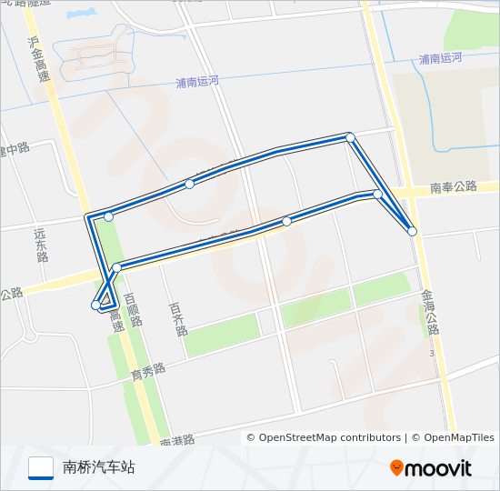 南桥5路区间 bus Line Map