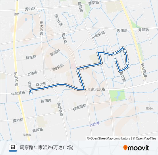 周康8路区间 bus Line Map