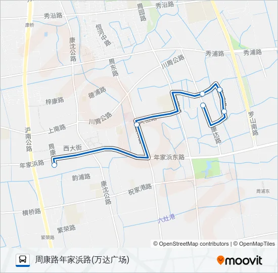 公交周康8区间路的线路图