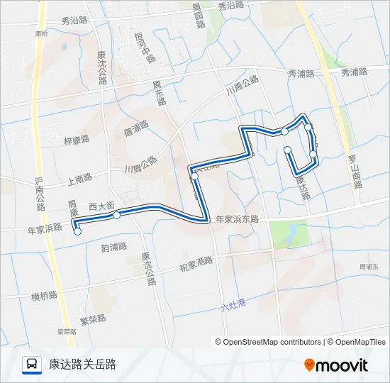 公交周康8区间路的线路图