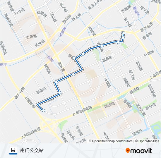 公交嘉定2区间路的线路图