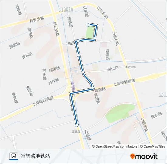 富锦社区1线 Bus Line Map