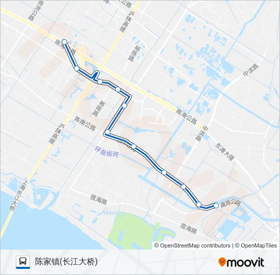 公交崇明东滩2路的线路图