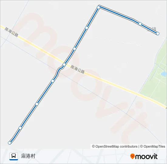 公交崇明乡村5路的线路图