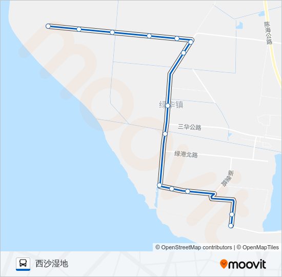 公交崇明乡村6路的线路图