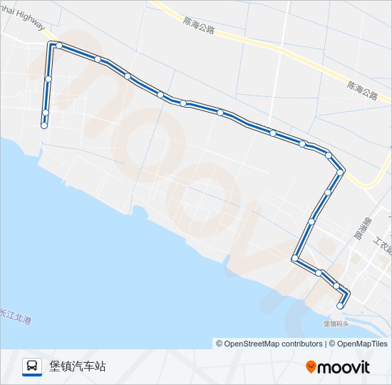 公交崇明乡村9路的线路图