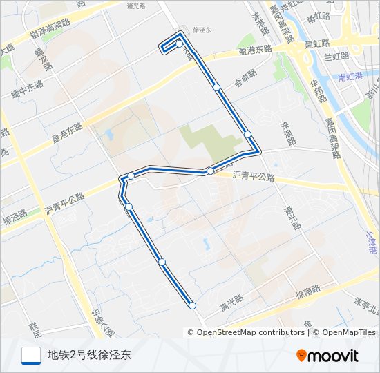 公交徐泾4东段路的线路图